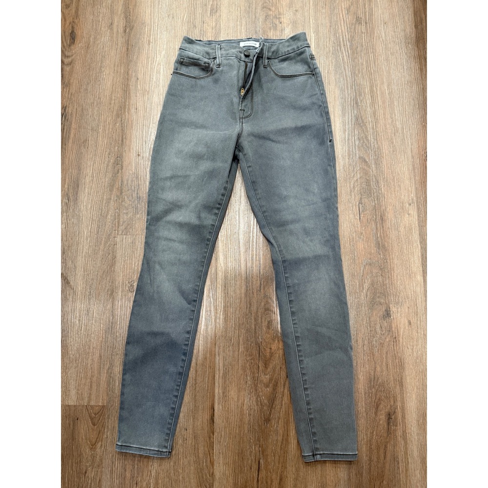 Good American High Waist Skinny Jeans Gray Wash Denim Size 4/27